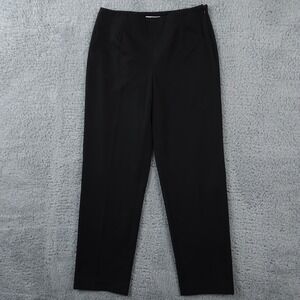 VTG Talbots Pants Womens 6P Black Straight Leg Side Zip Trousers Career Office